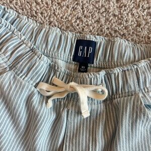 GAP Light Blue and White Striped Drawstring Pants